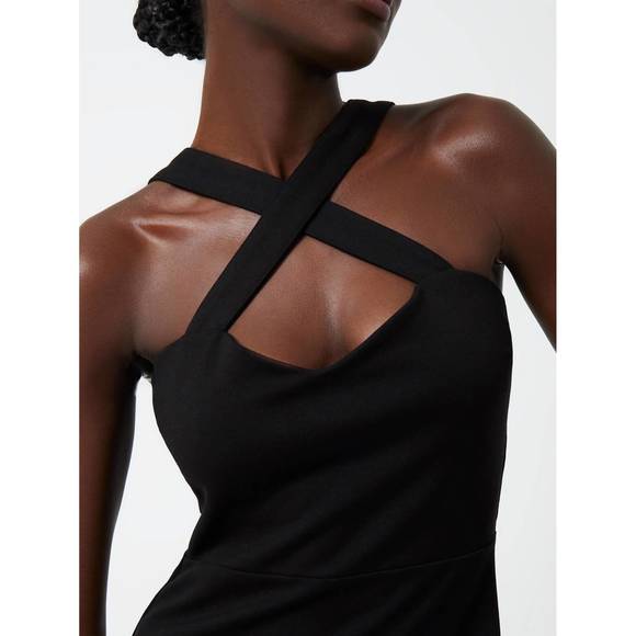 NEW FRENCH CONNECTION rafe ponte jersey bodycon dress in black - Picture 2 of 5